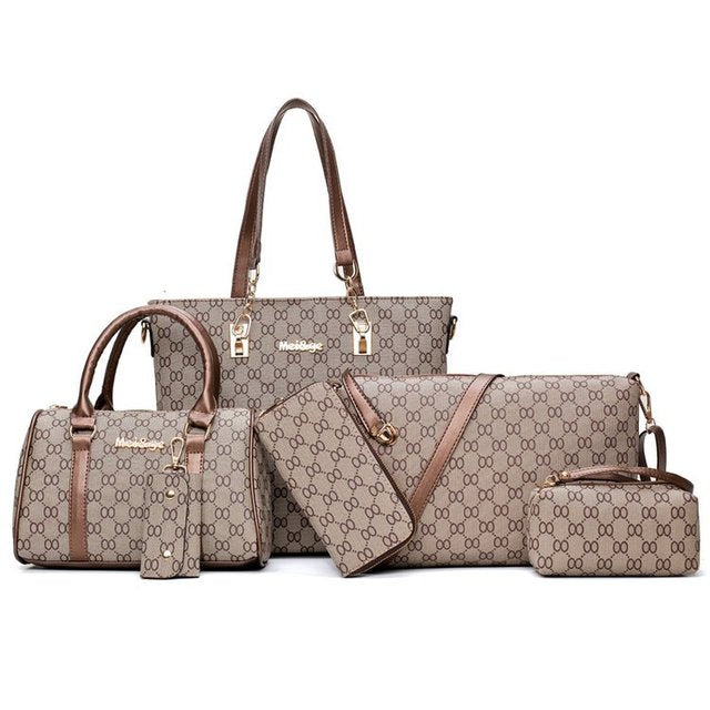 Luxury Shoulder Bag and Crossbody Bag 6 Piece Set