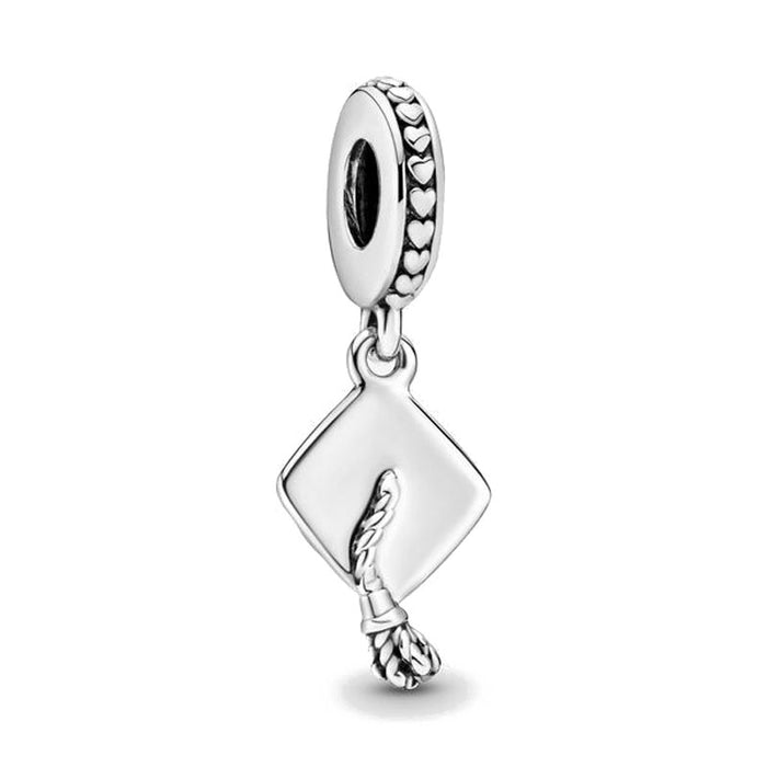 New 925 Sterling Silver Graduation In 2024 Bachelor's Cap Dangle Bead Charm Fit Original Pandora Bracelet Jewelry Fine Gift